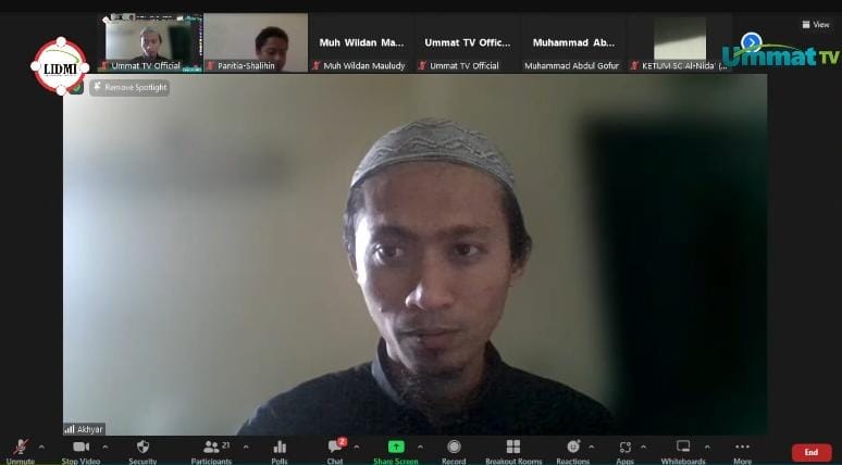 Program bincang mahasiswa  Lingkar Dakwah Mahasiswa Indonesia menghadirkan Mahasiswa S3 King Abdulazis University, Jeddah yakni Ustadz Andi Muh. Akhyar, S.Pd., M.Sc 