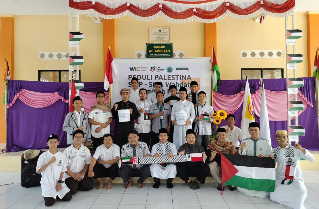 Salurkan Lewat WIZ, SMP-SMA Wahdah Islamiyah Bersama KITA Palestina Kumpulkan Donasi 100 Juta untuk Korban di Gaza